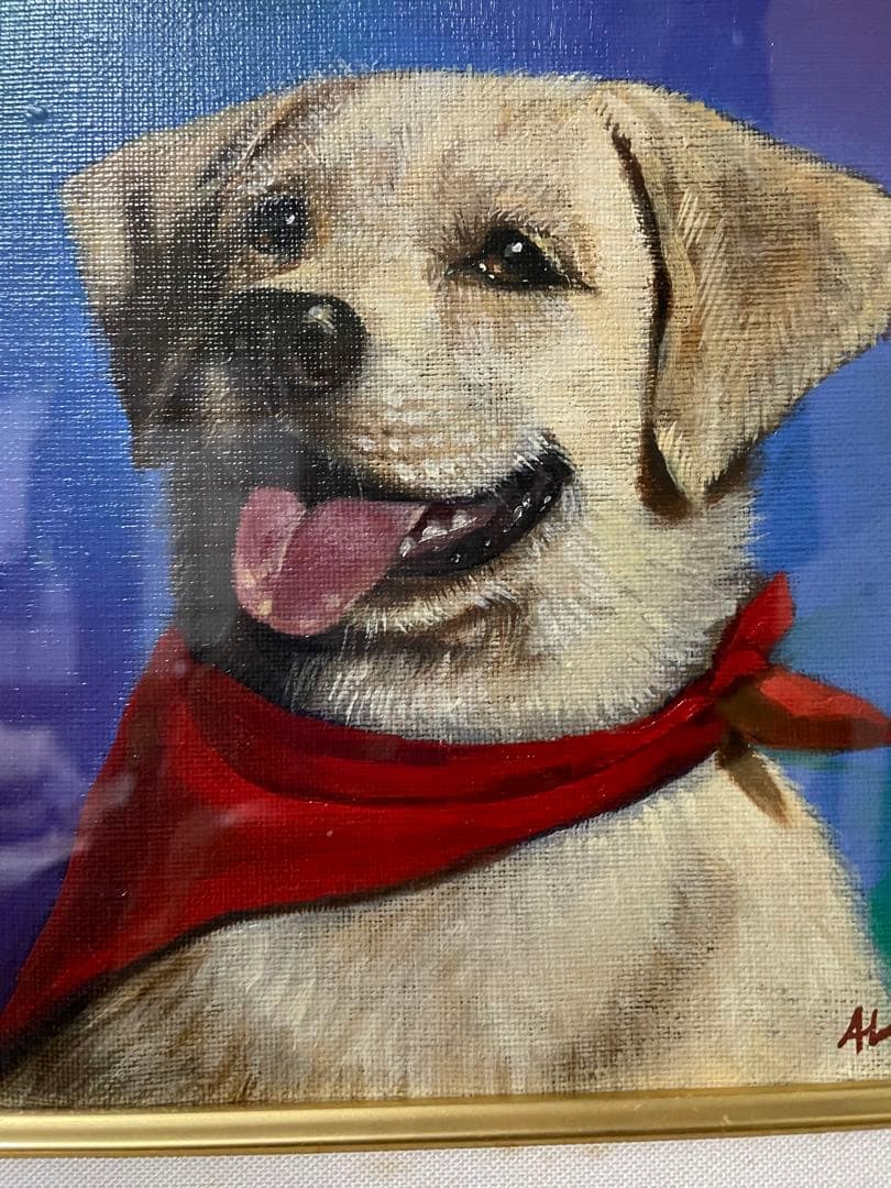 八代亜紀　絵画　真作　赤いバンダナ　 偽サイトに⚠️注意⚠️して下さい写真16と17