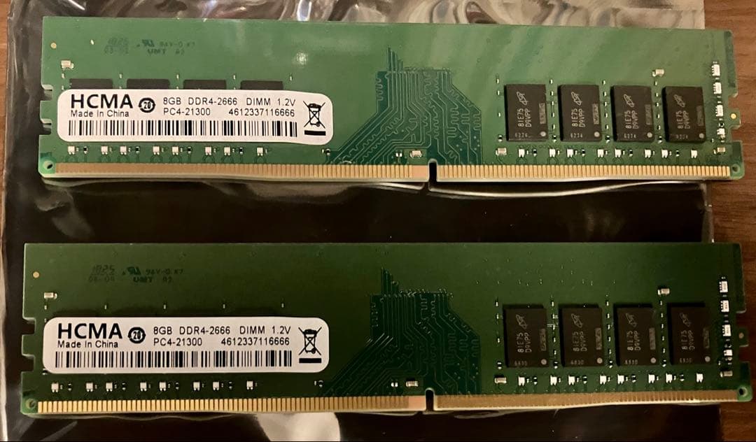 HCMA 16GB DDR4 メモリー(8GB×2枚セット)
