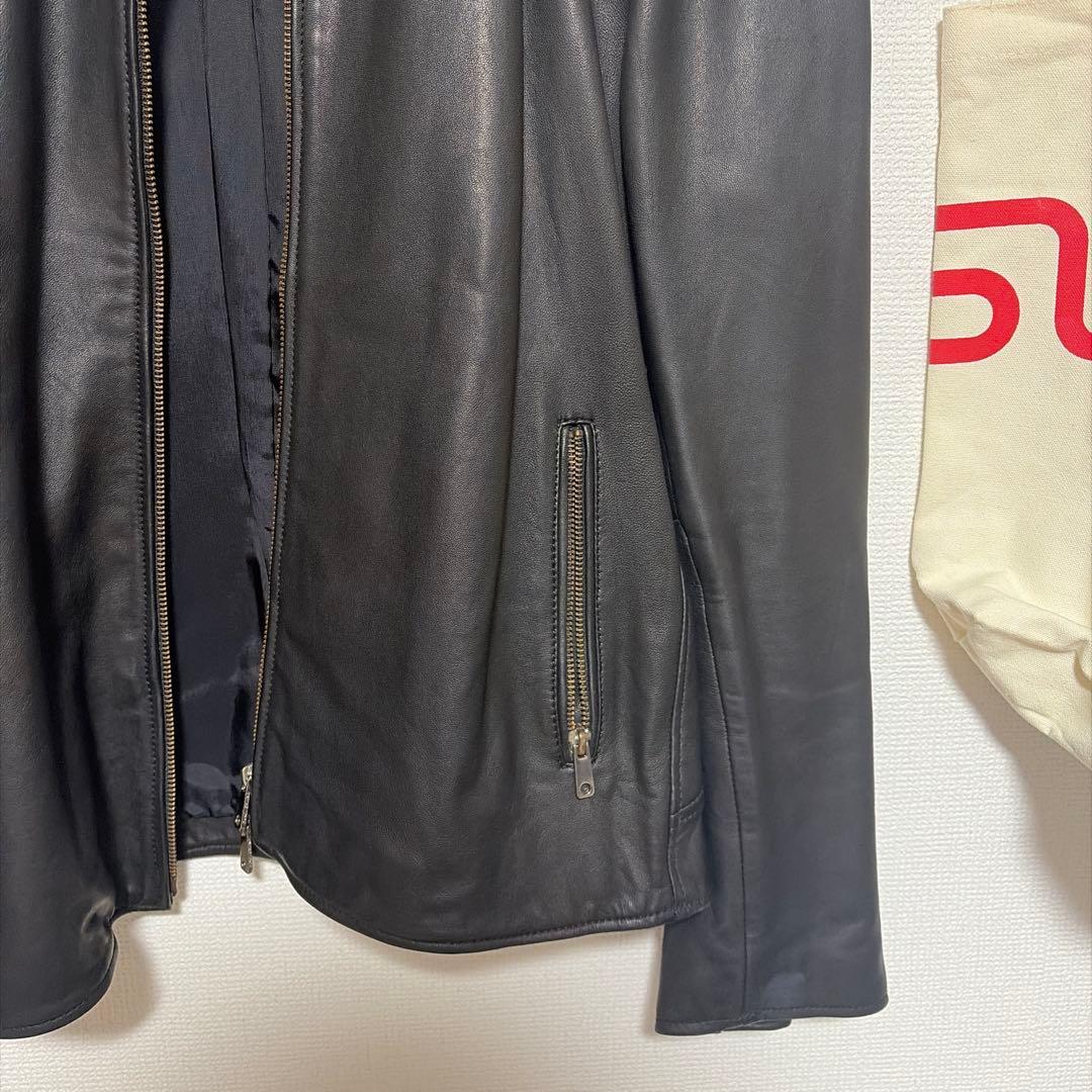 UNITED TOKYO ブラックレザーシングルライダースジャケット サイズ3