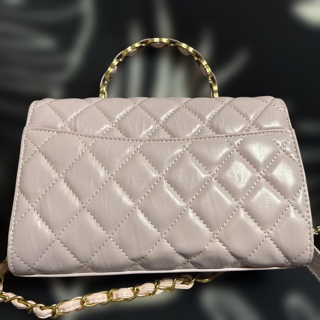 ピンク レザー ショルダーバッグ