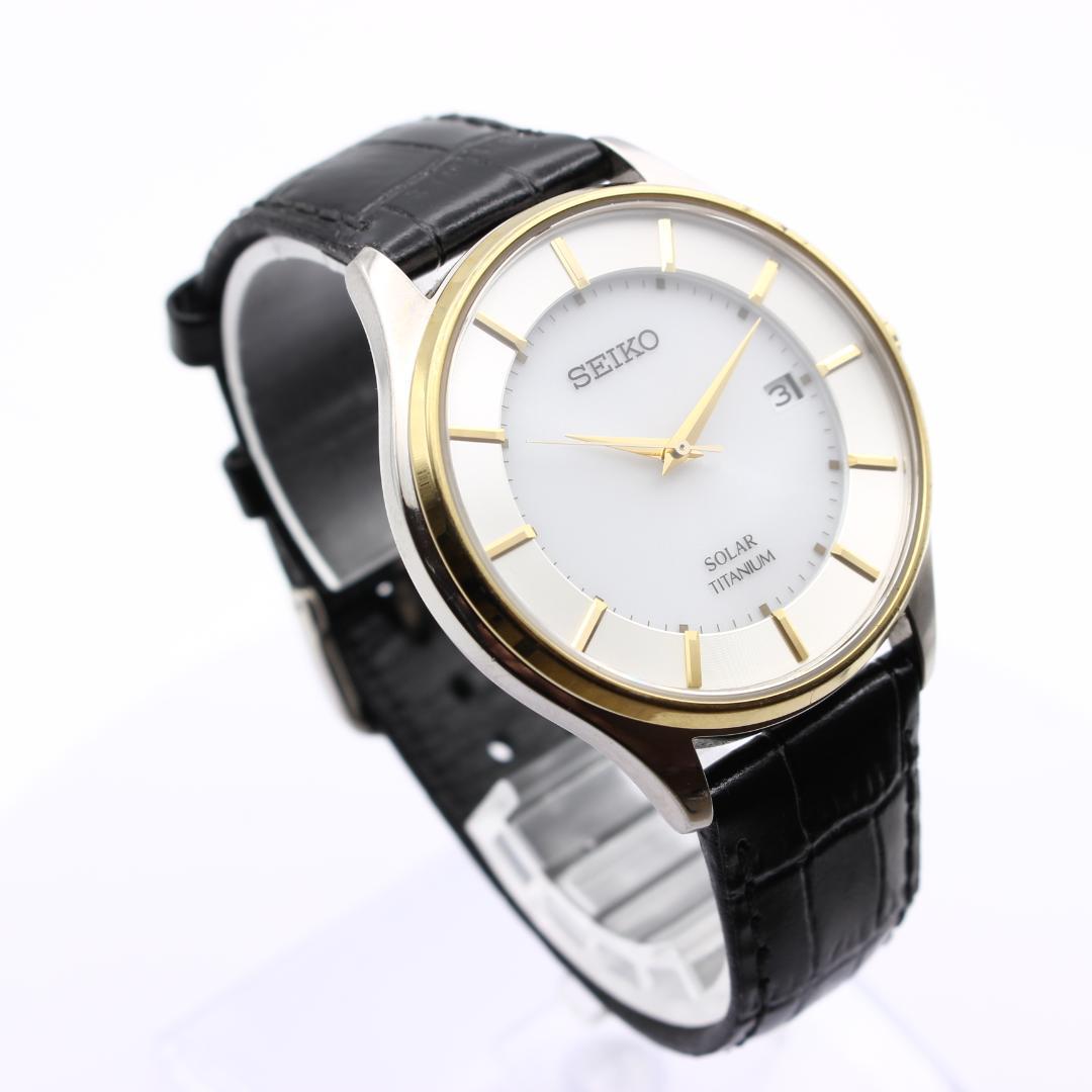 SEIKO ソーラー チタン メンズ 腕時計 廃盤 ドレスウォッチ クラッシック