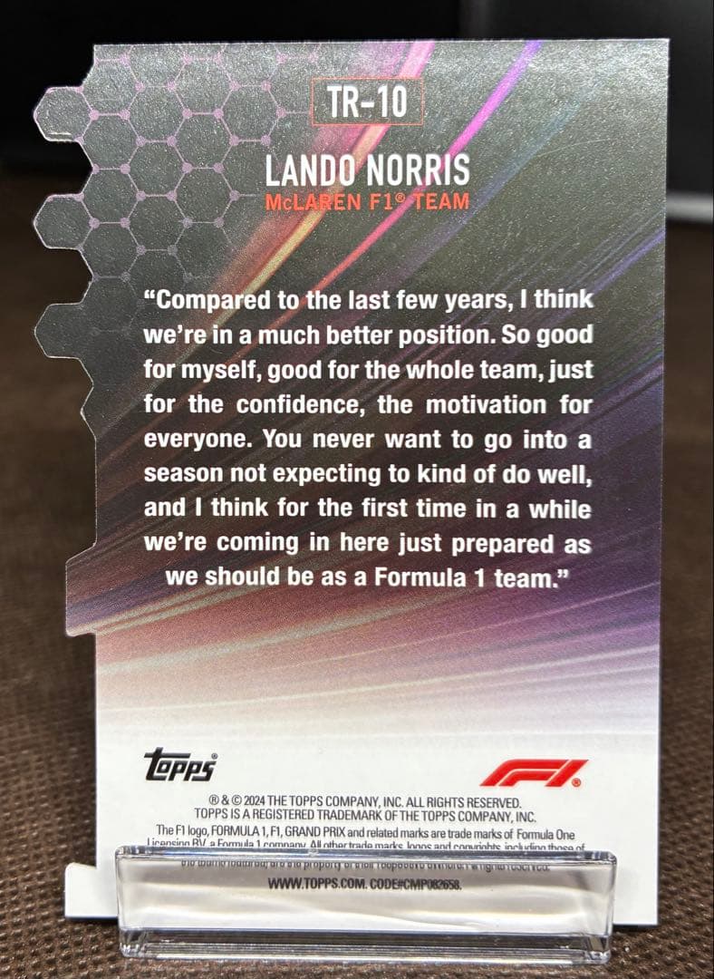 その他 2024 Topps Paddock Pass F1 Lando Norris