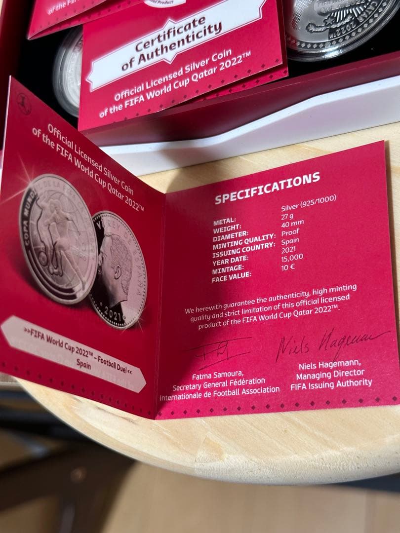 ワールドカップ記念銀貨 3枚入り