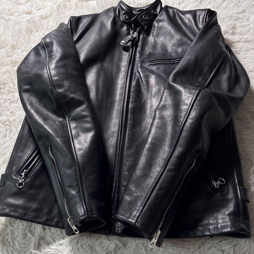 美品/現行✨schott ライダースジャケット　シングル　141 本革　黒