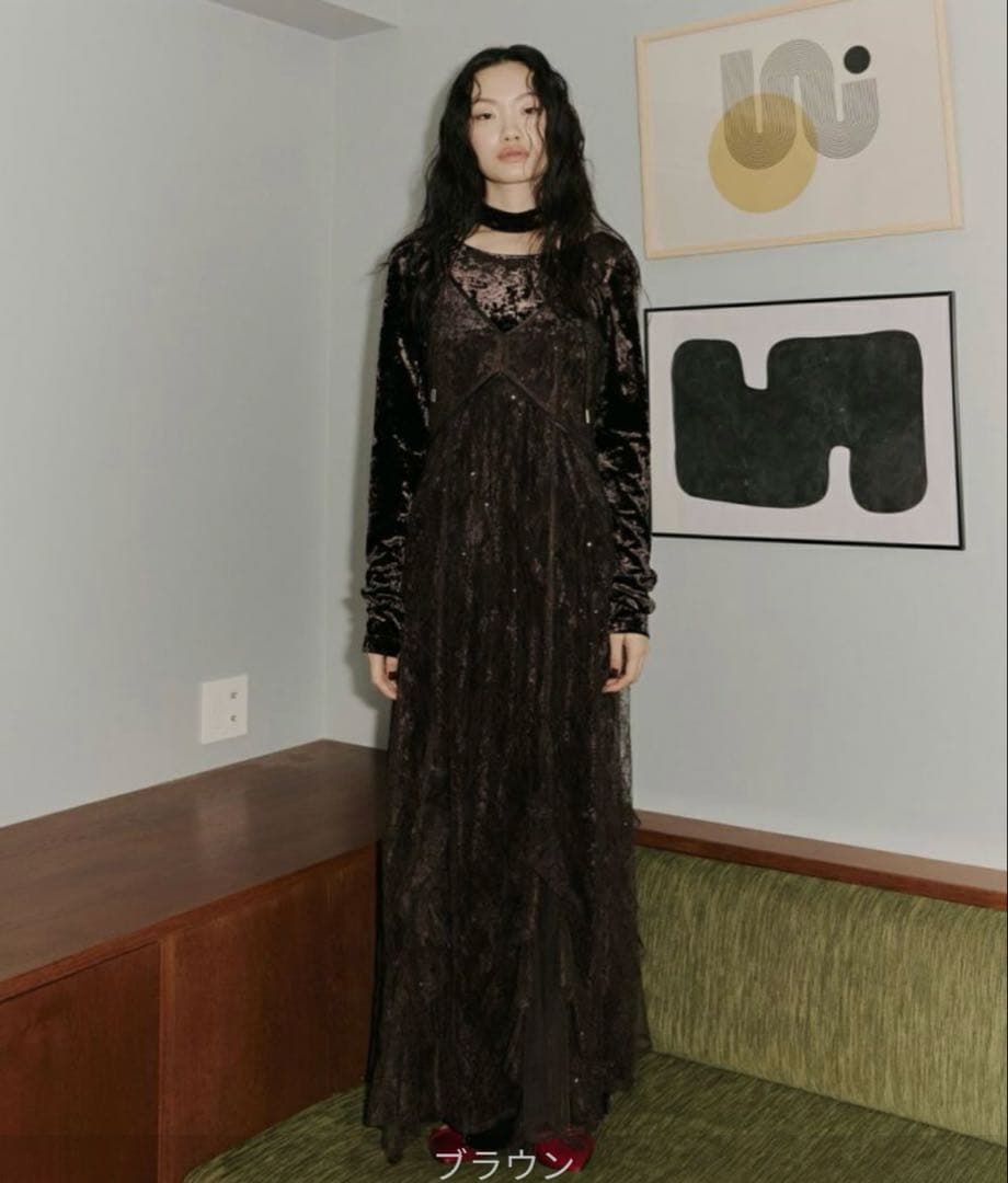 andresd sparkle lace velour dress Lサイズ