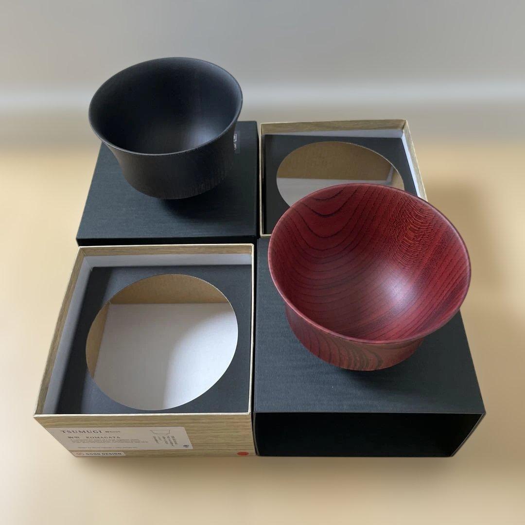 TSUMUGI【駒形】汁椀　我戸幹男商店　黒と赤のセット