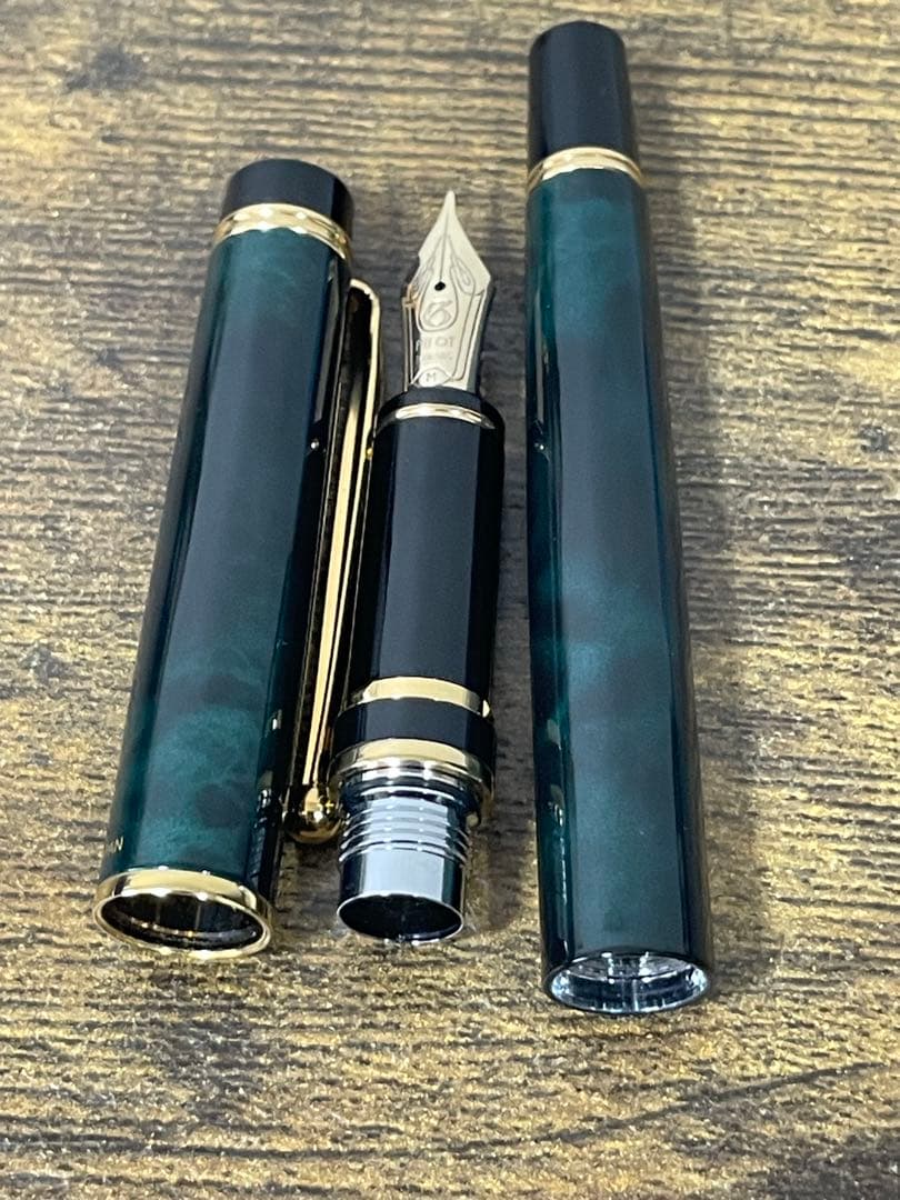 試し書きのみ　パイロット　グランセ　14金 M マーブル　刻印　旧型　万年筆