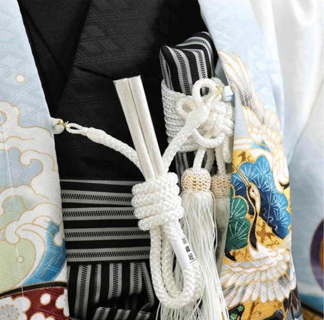 七五三　フルセット　5歳　男の子　羽織袴　白　白地　5才７才　着物　雪駄付き