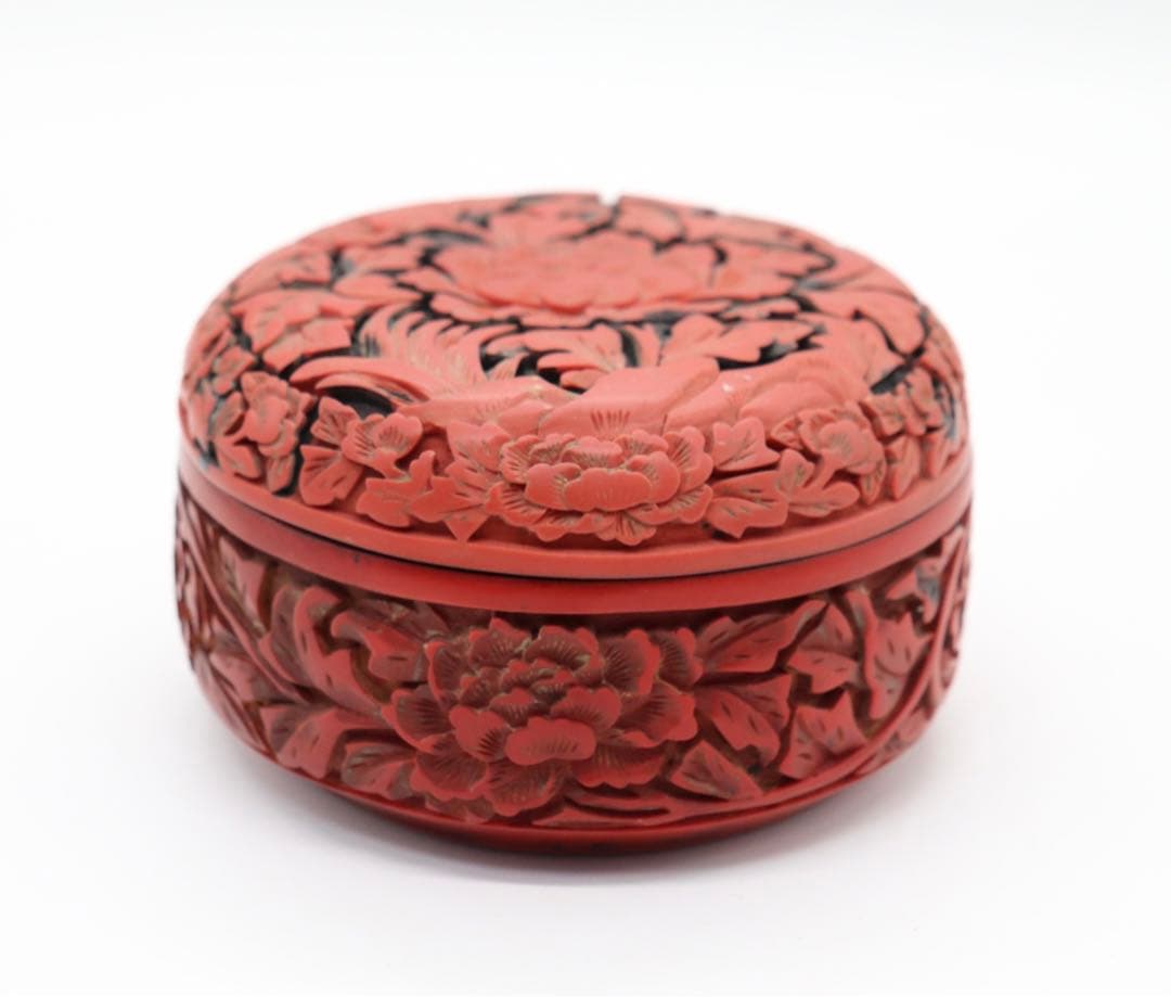 堆朱　蓋物　送料込み0201