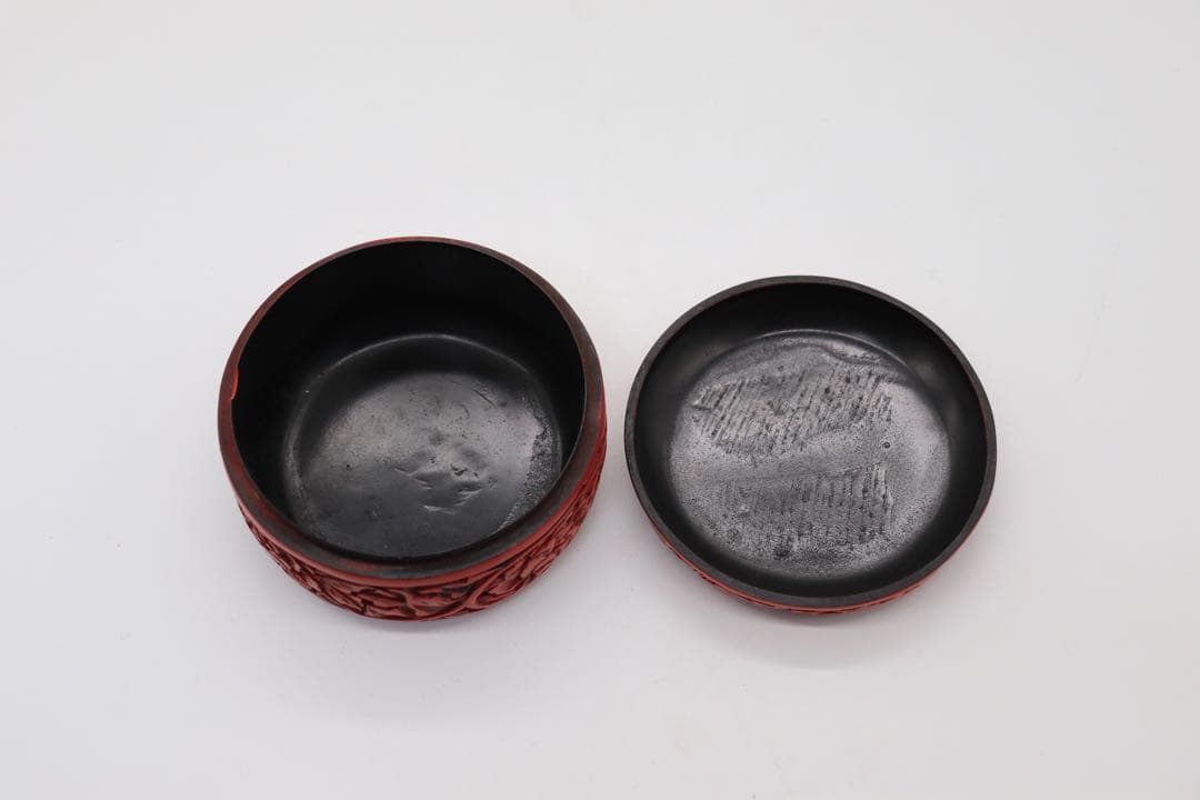 堆朱　蓋物　送料込み0201