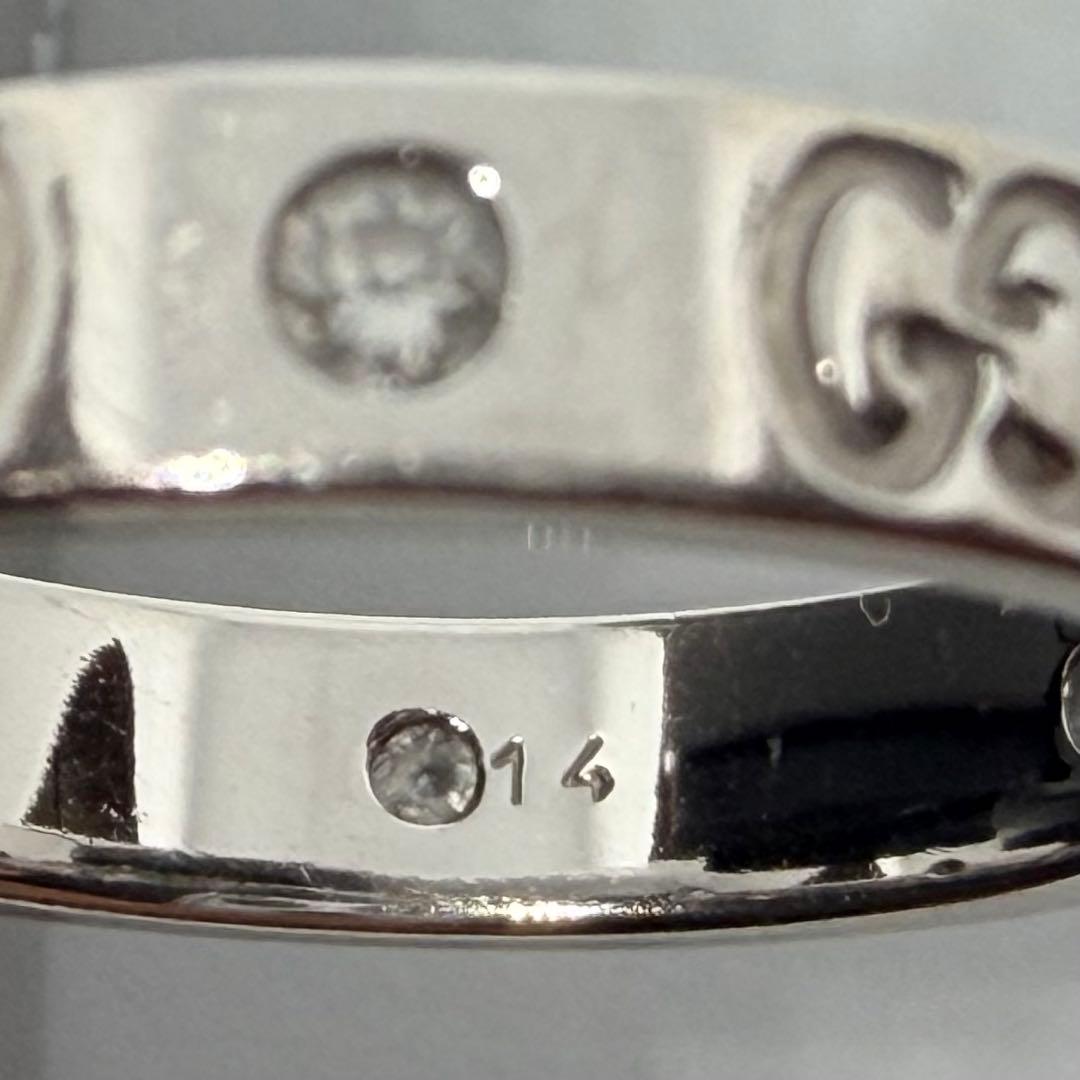 G U C C I アイコンリングダイヤモンド６Ｐ K１８W G １４