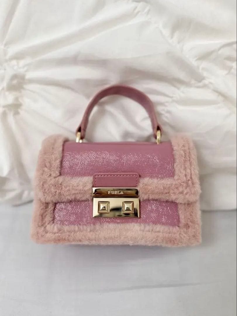 FURLA 2wayミニショルダーバック ファーバックピンク 新品未使用