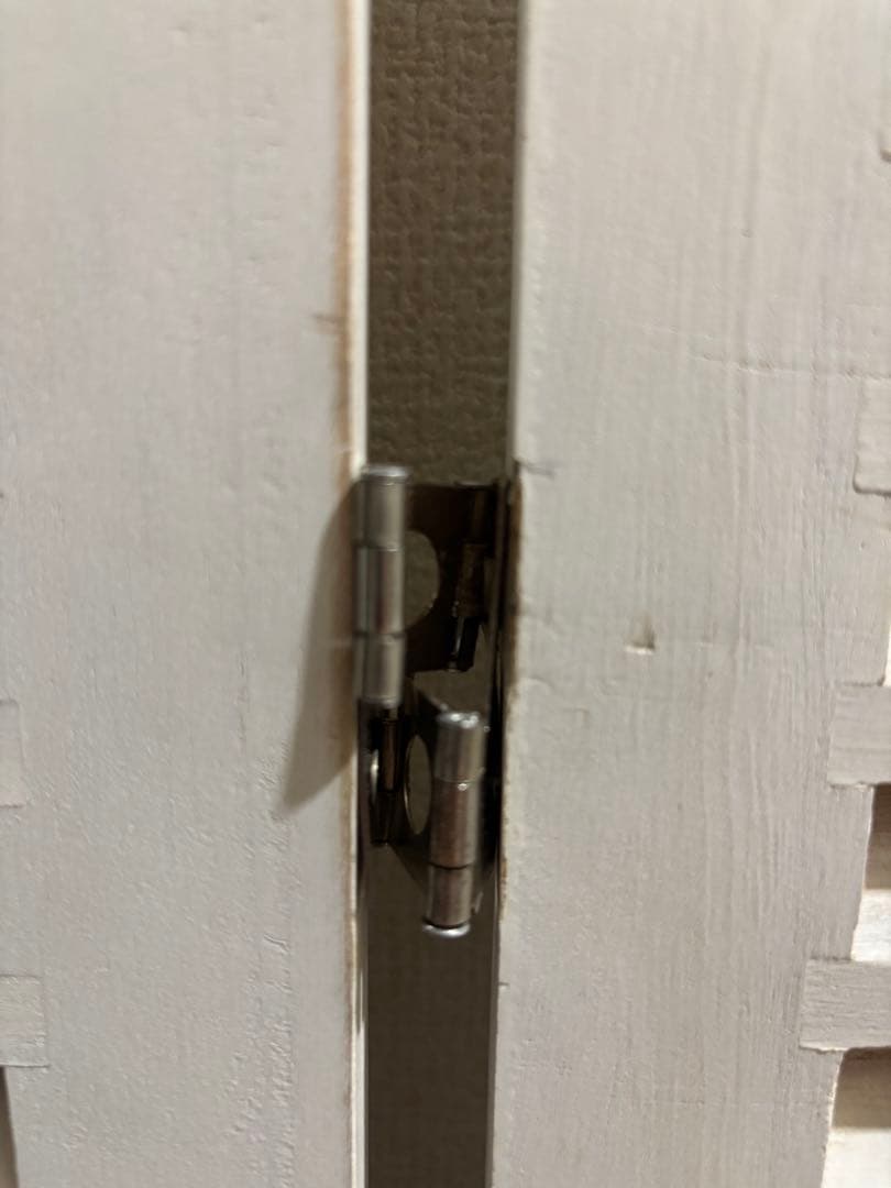 4連　パーテーション　ルーバー　アンティーク　ホワイト