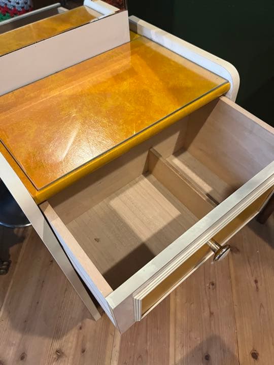 ドレッサー 鏡台 黄 レトロポップ 昭和レトロ インテリア 当時物 ビンテージ