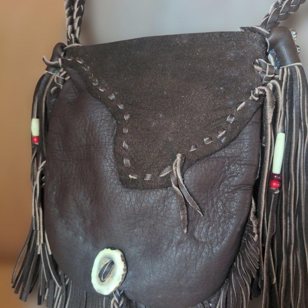 エルクスキン（大鹿革）メディスンバッグ　焦茶