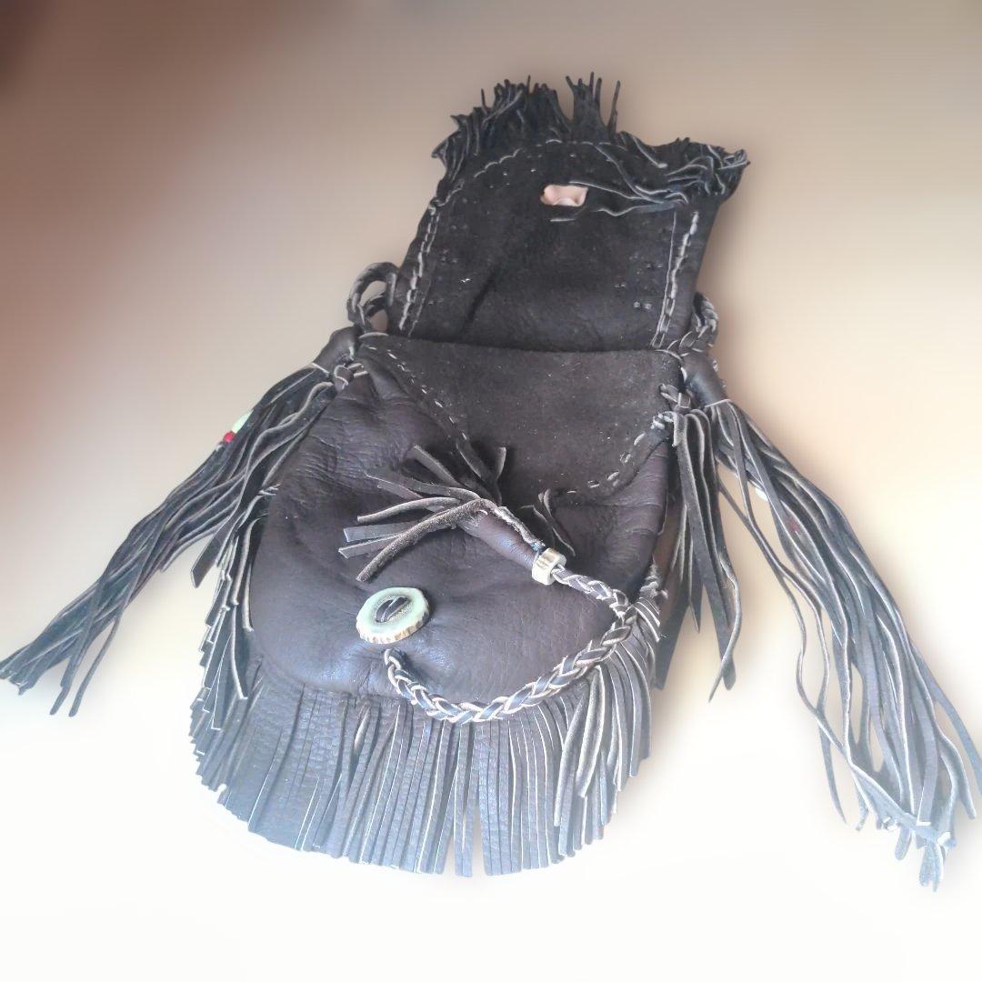 エルクスキン（大鹿革）メディスンバッグ　焦茶