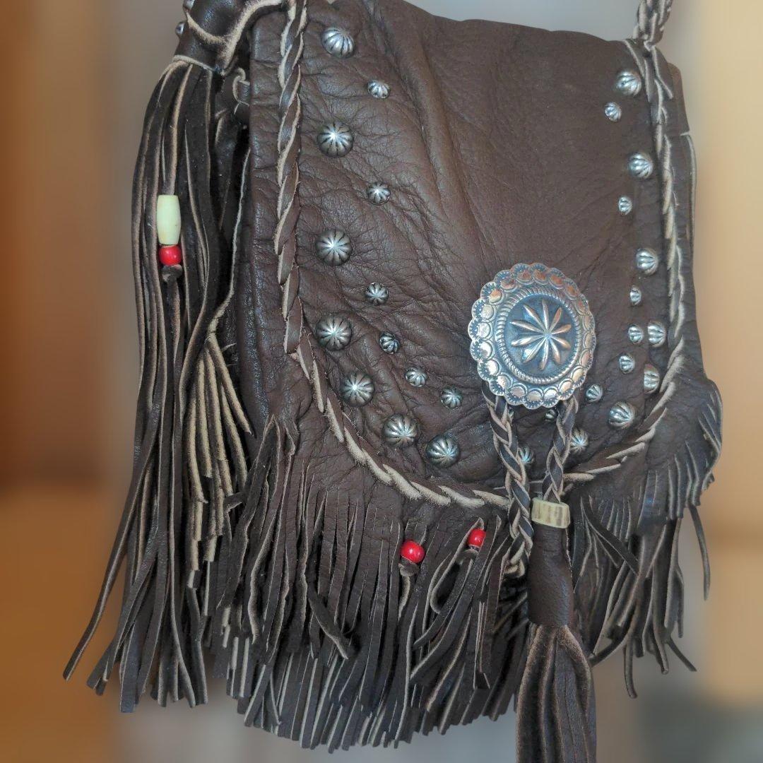 エルクスキン（大鹿革）メディスンバッグ　焦茶