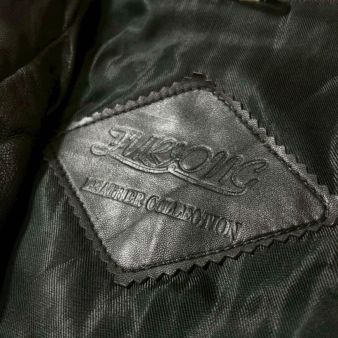 90s ノーカラー ショート丈 本革 リアルレザー ボンバー ブルゾンジャケット