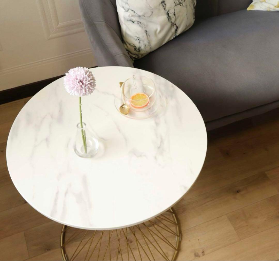 i*i様 【美品】大理石　テーブル　サイドテーブル　アイアン　北欧風　ゴールド