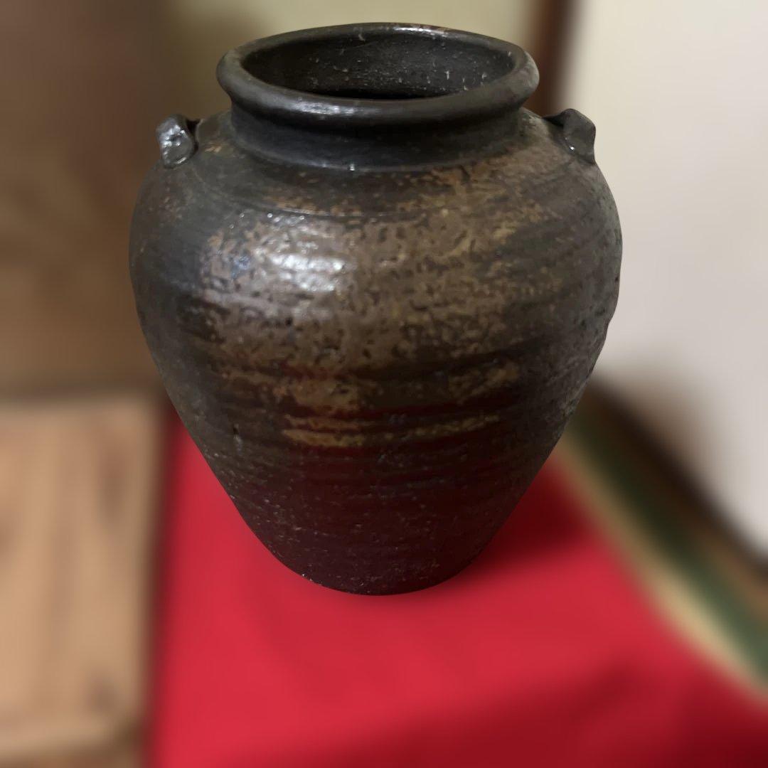江戸時代　古備前焼　味深い逸品　素朴な味わいがある壺