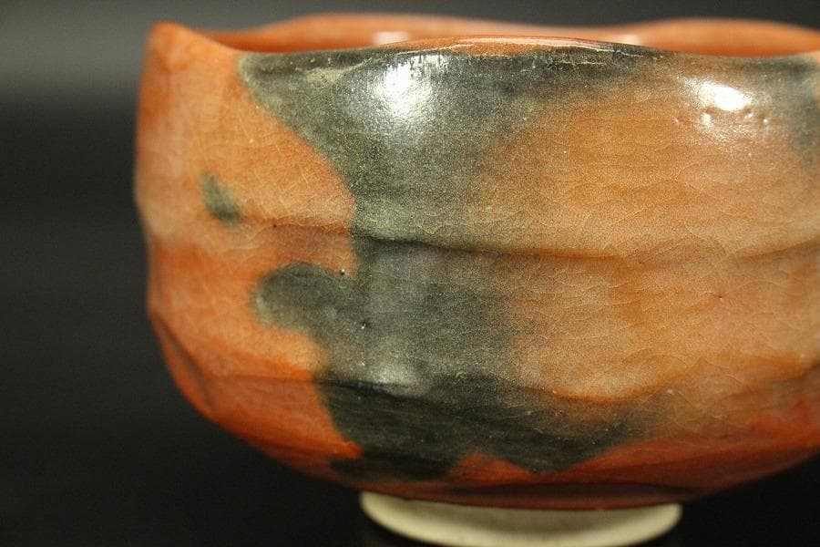 茶道具 赤楽茶碗 楽焼 φ12.7cm(LC660)