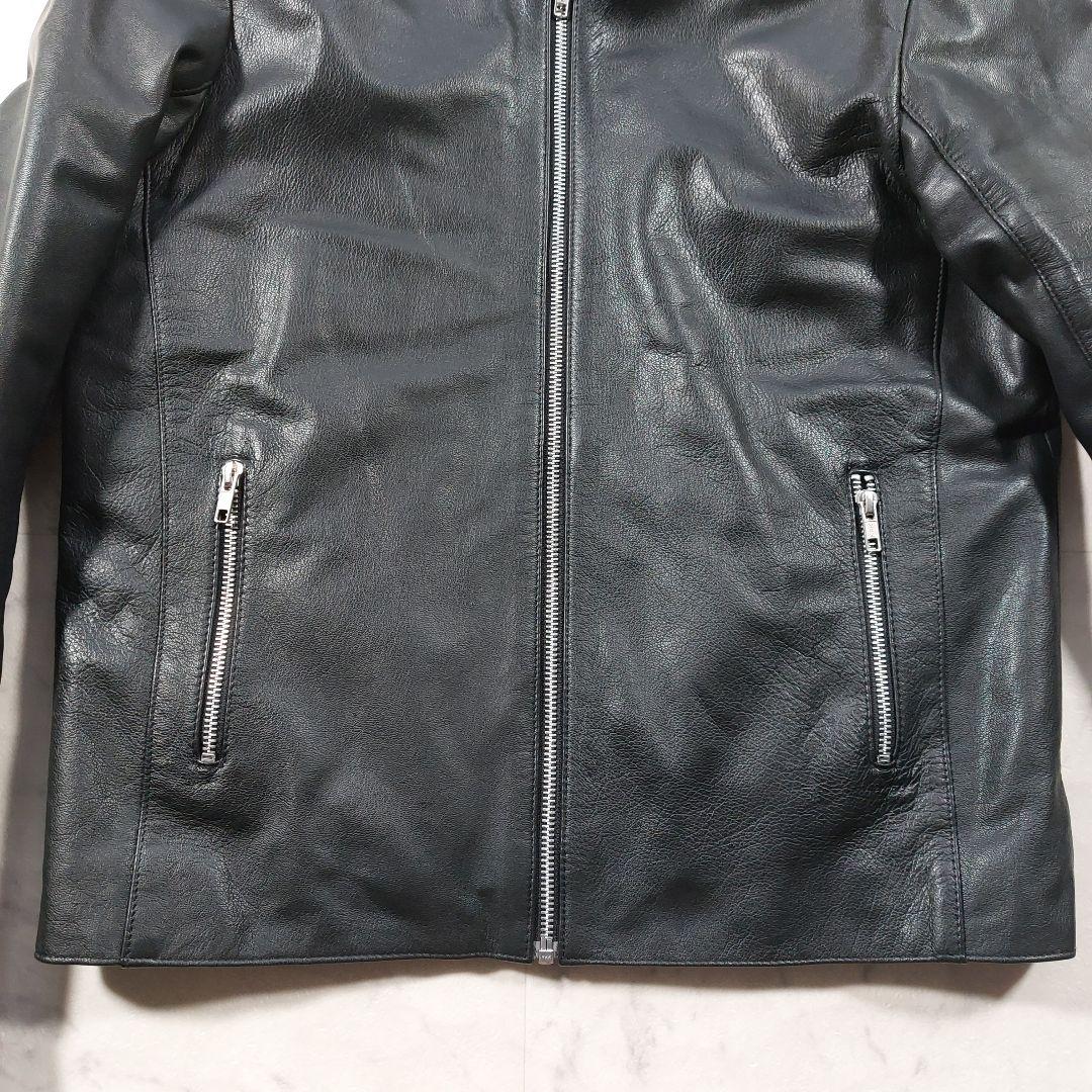 エイソス  本革 シングルライダースジャケット S相当 黒