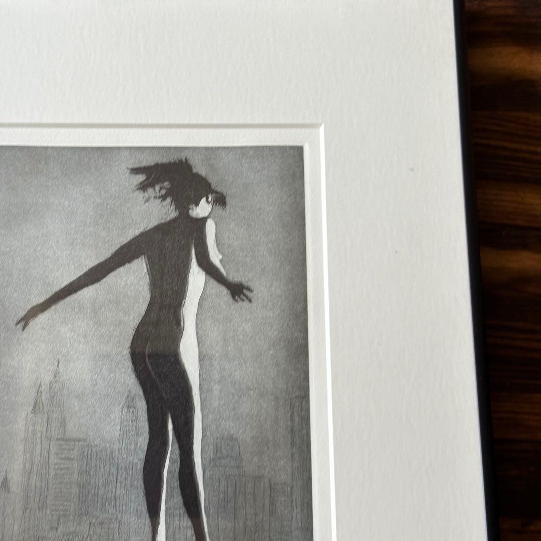 銅版画 M.Tomono 5/15 額装 angel contemporaryB