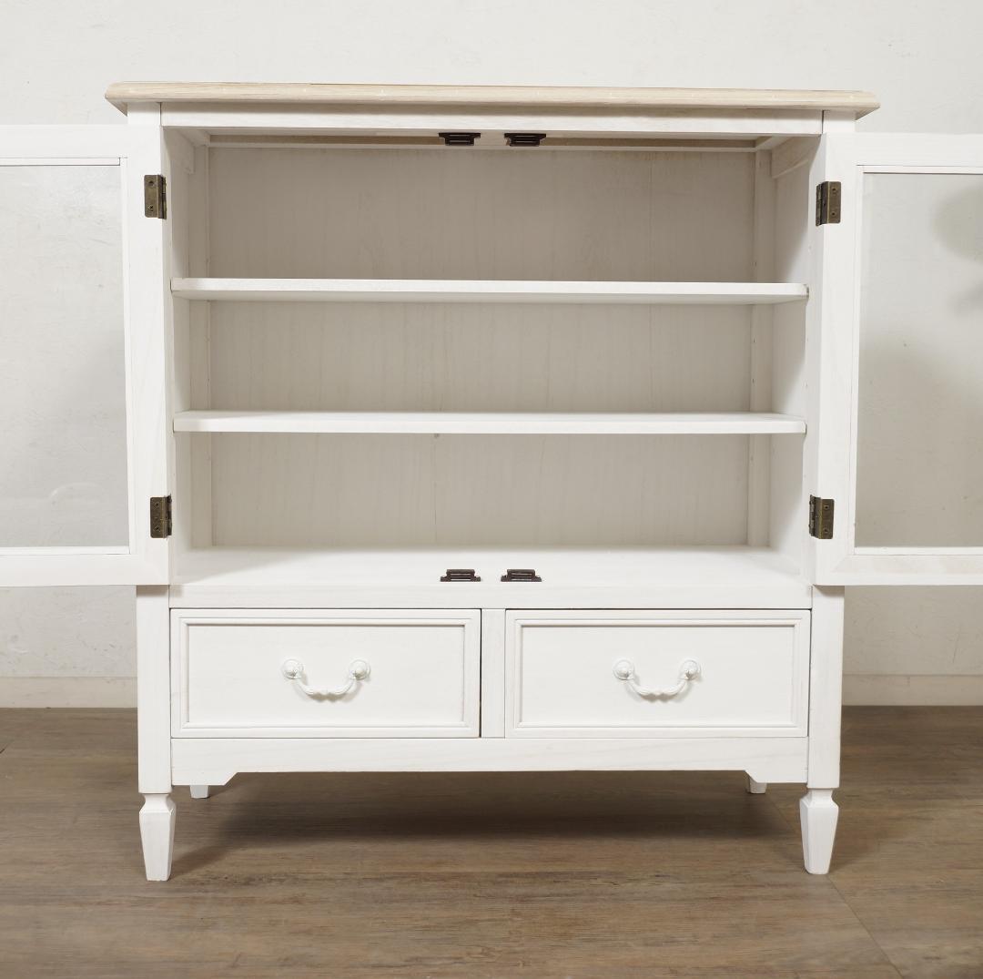 ブロカントシリーズ　アンティーク調　キャビネット　食器棚　シャビー