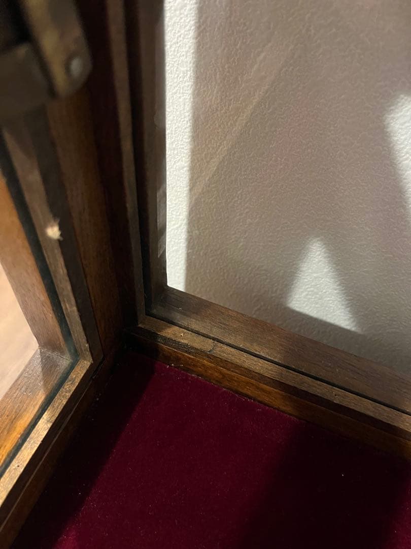 木製　ガラス蓋付き　キャビネット　ショーケース　宝飾品ケース