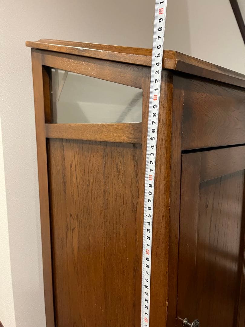 木製　ガラス蓋付き　キャビネット　ショーケース　宝飾品ケース