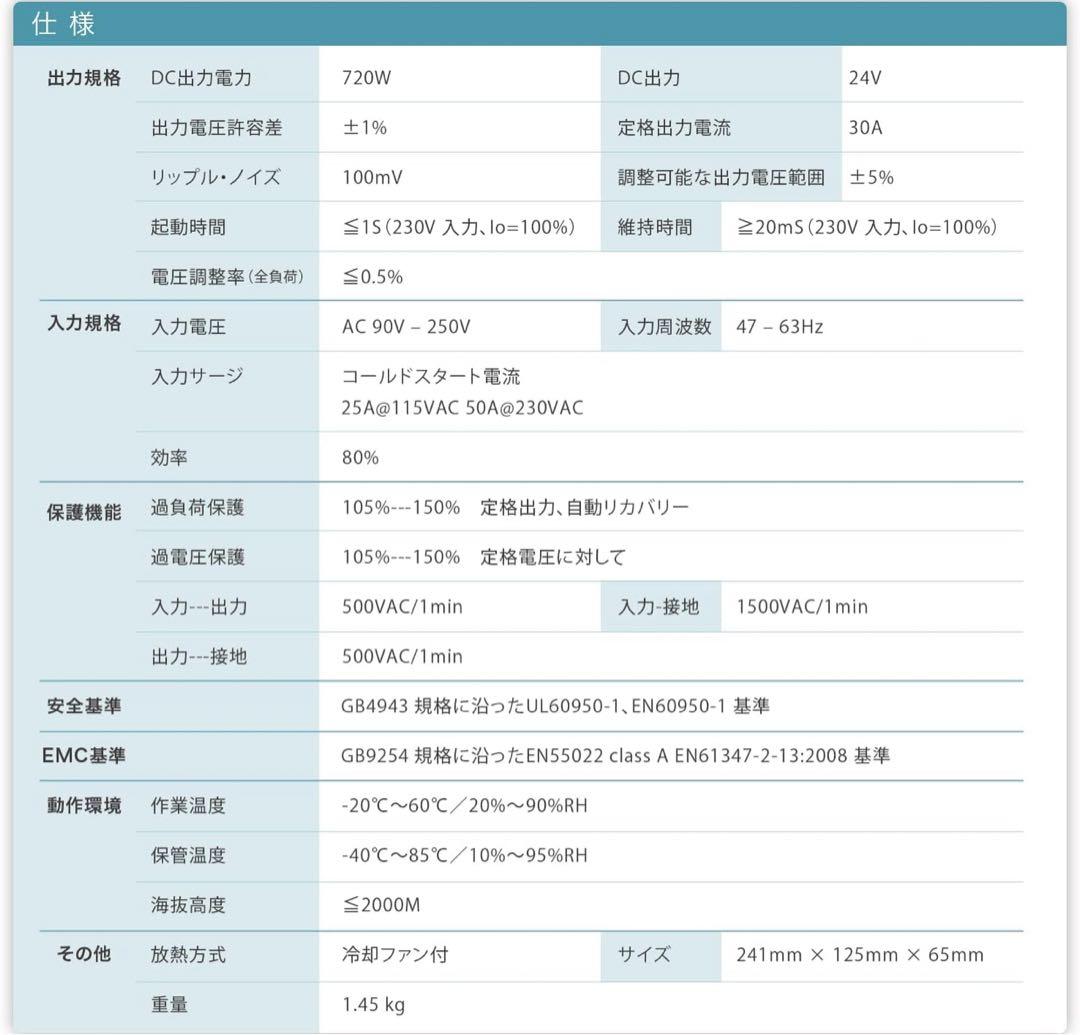 安定化電源 AC DC コンバーター 24V 15A 360W スイッチング電源