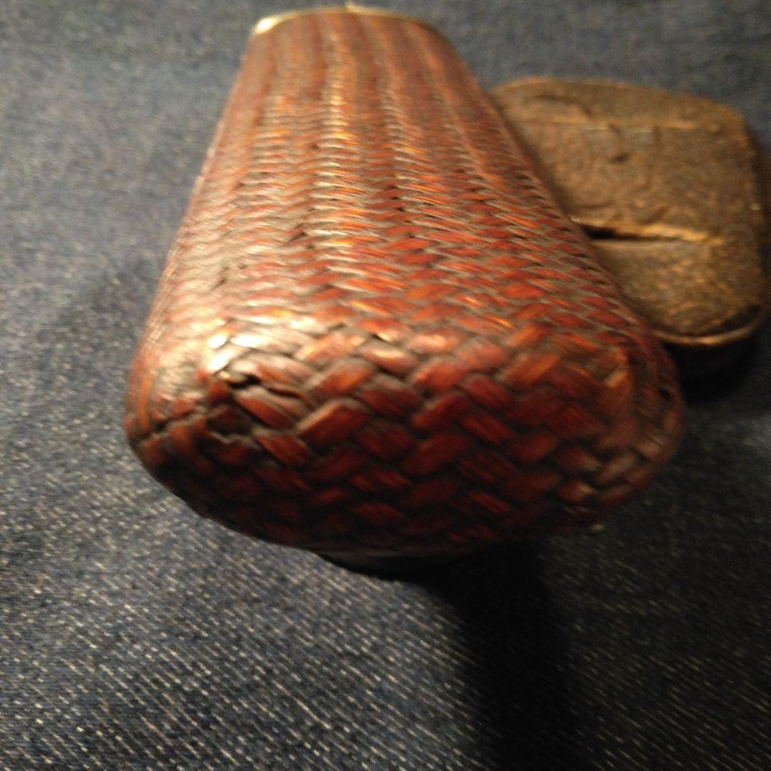 明治時代？編み込み眼鏡ケースと眼財布セット　ビンテージ　アンテーク　骨董