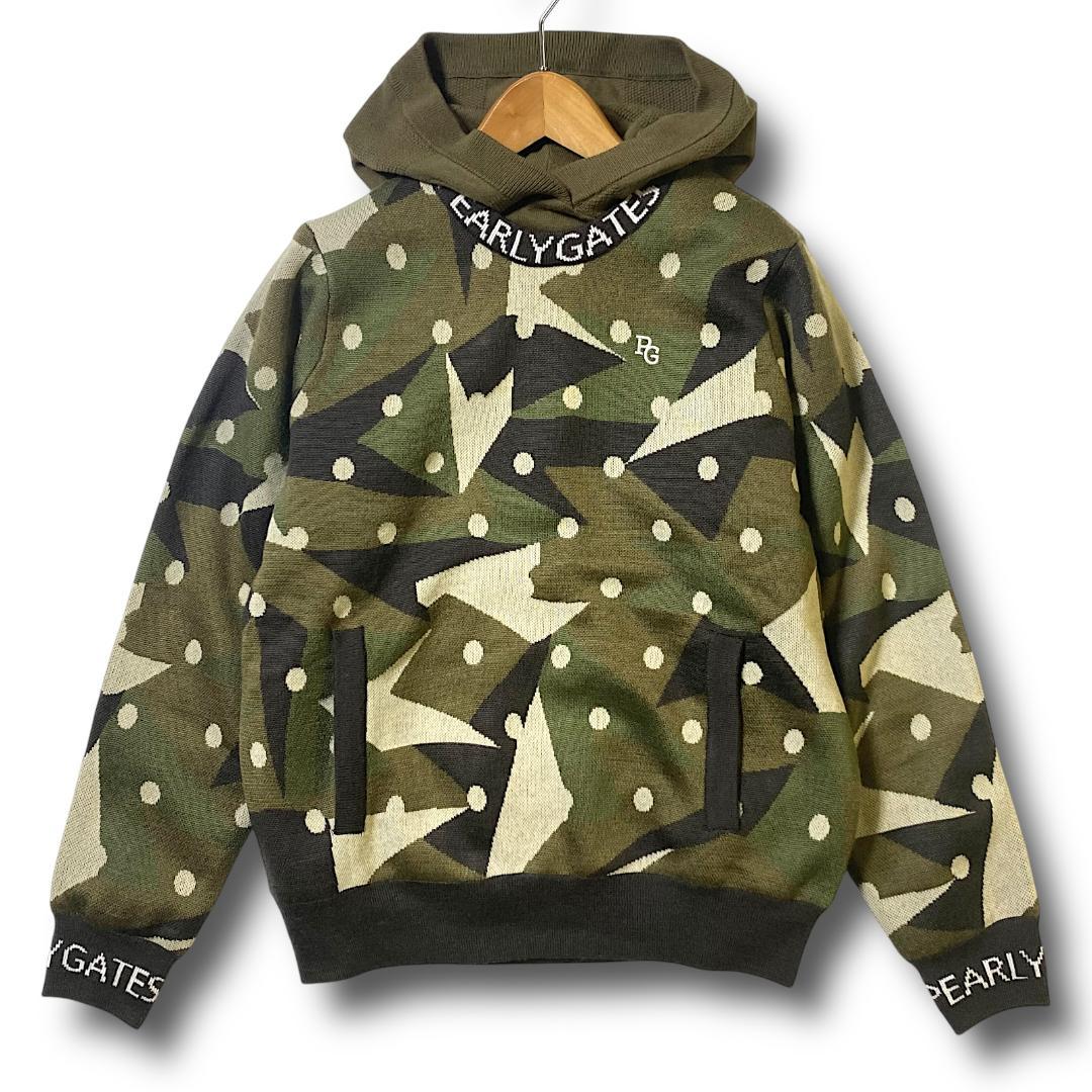 0 パーリーゲイツ 定価5.1万 3WAY ニット プルオーバー セーター 迷彩