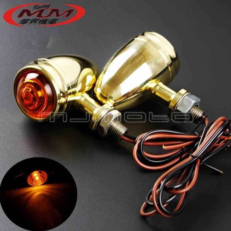 ブラス ハーレー ビンテージ チョッパー ボバー ウインカー4個セット