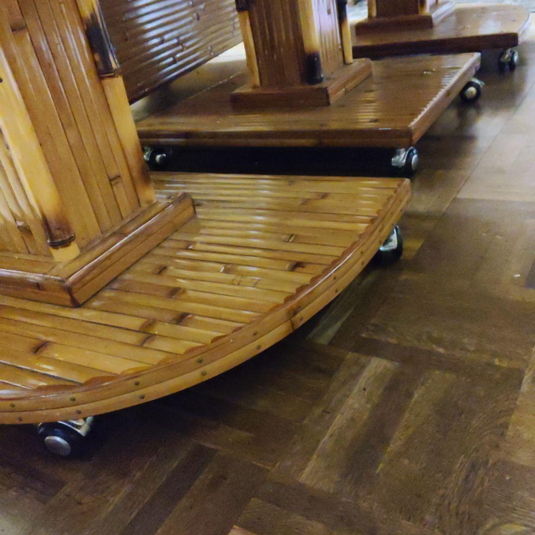 梅里竹芸　竹製キャスター付き　テーブル