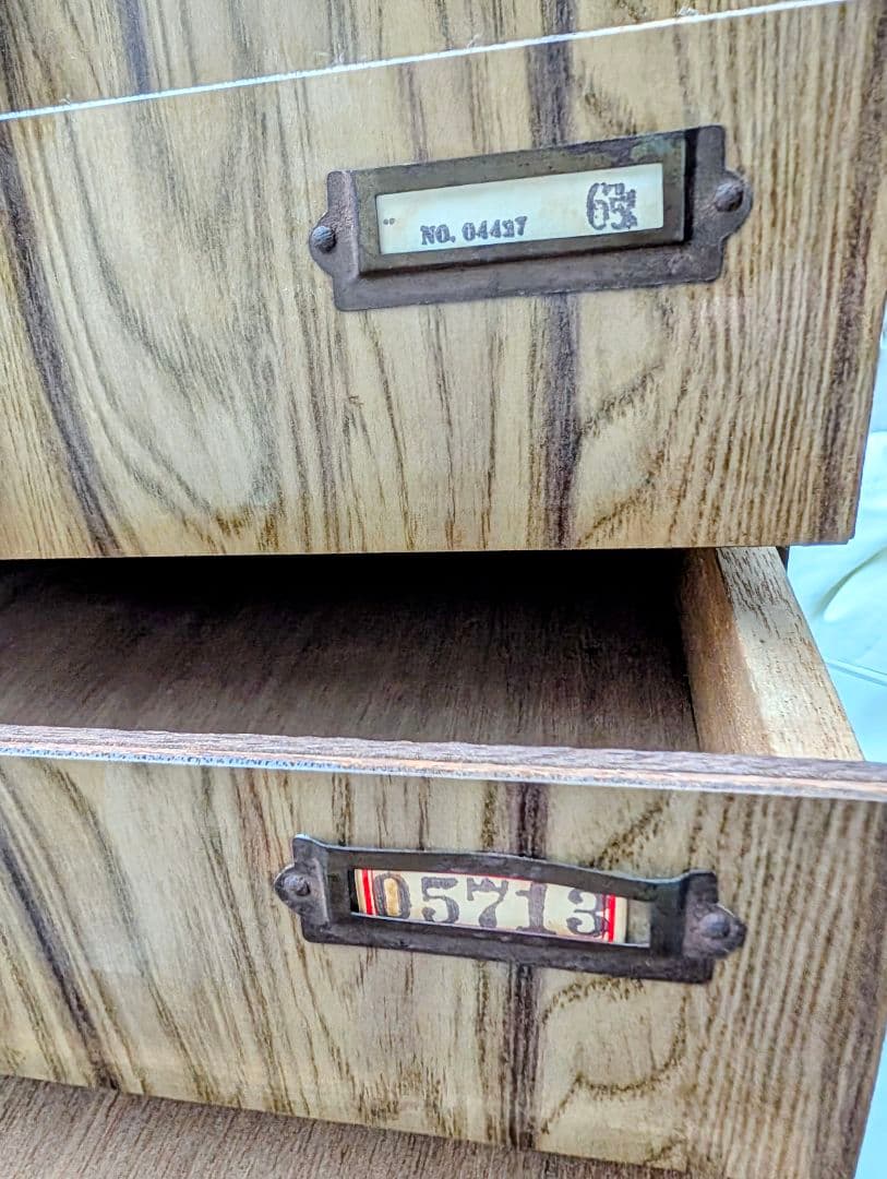 昭和ヴィンテージ✨️ネームプレート付き 木製 6段引き出し チェスト　古道具