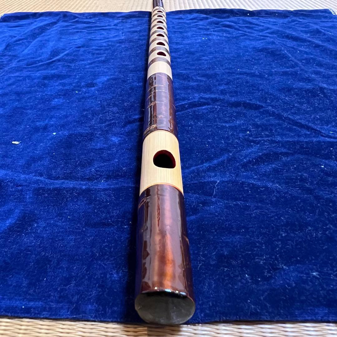 篠笛 桜皮巻 古典調 和楽器 焼印有 内本漆