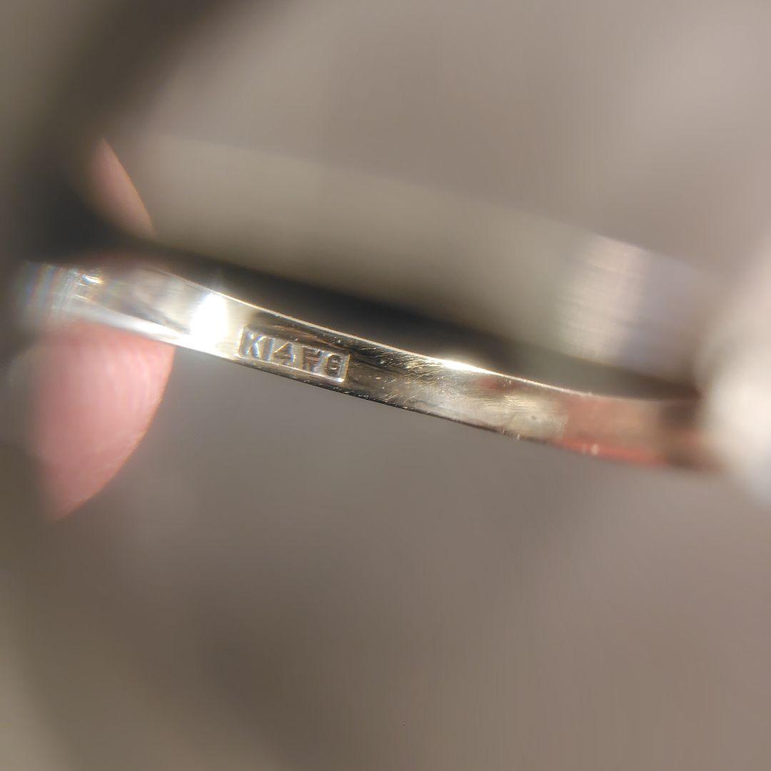 【気品漂う】K14WG グレーパール リング（8号〜9号相当）