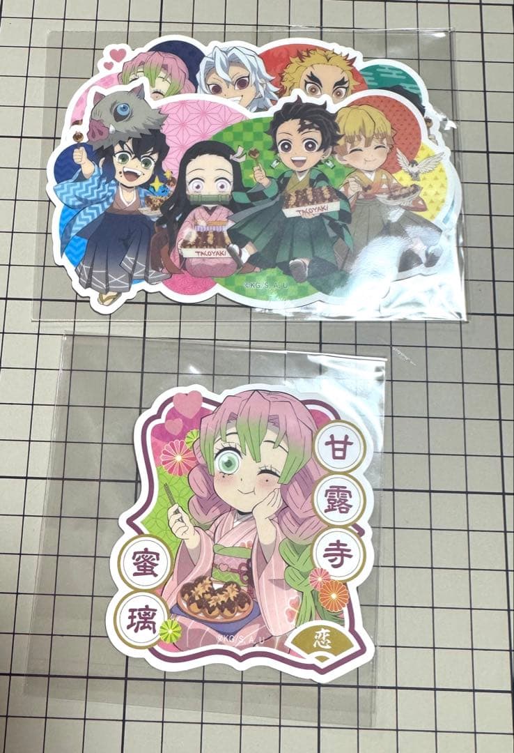 鬼滅の刃　銀だこ　缶バッジ　ポストカード　ステッカー　甘露寺　蜜璃　レア　希少
