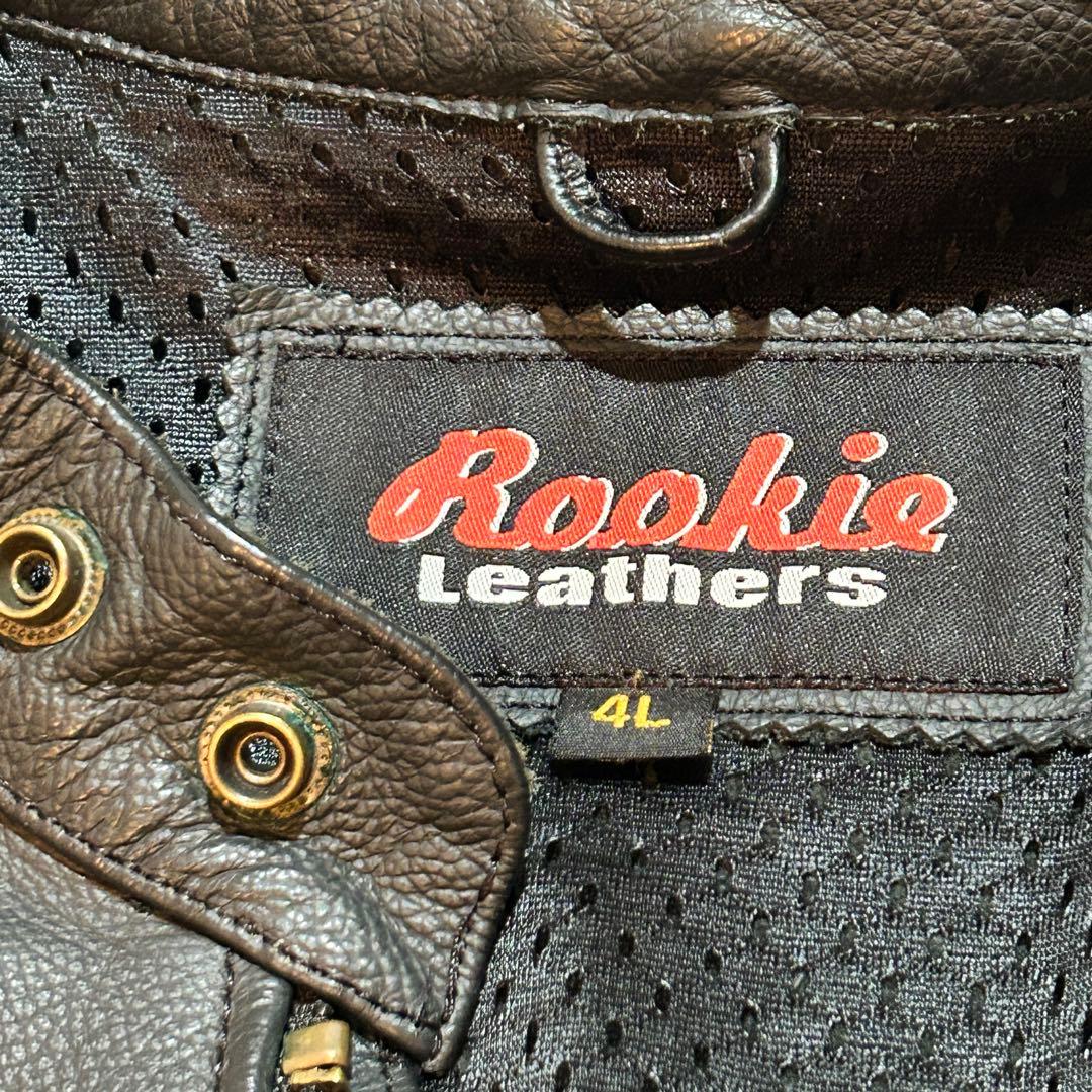 Rookie Leathers シングル ライダース ジャケット 4L 牛革