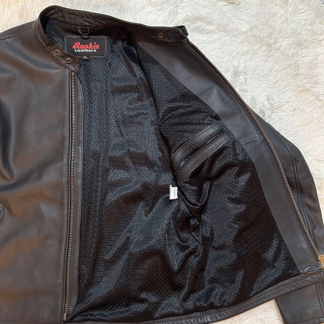 Rookie Leathers シングル ライダース ジャケット 4L 牛革