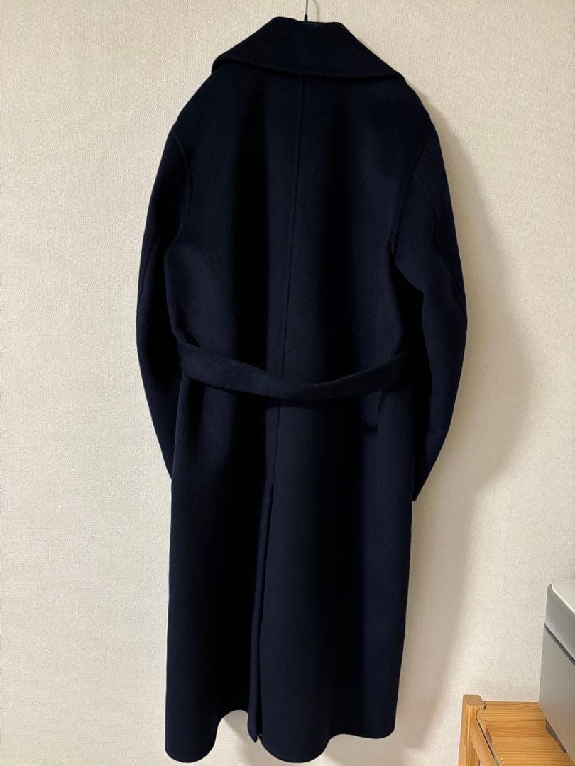 美品★UNIQLO★コトニエコラボ　ネイビー チェスターコート ベルト付き