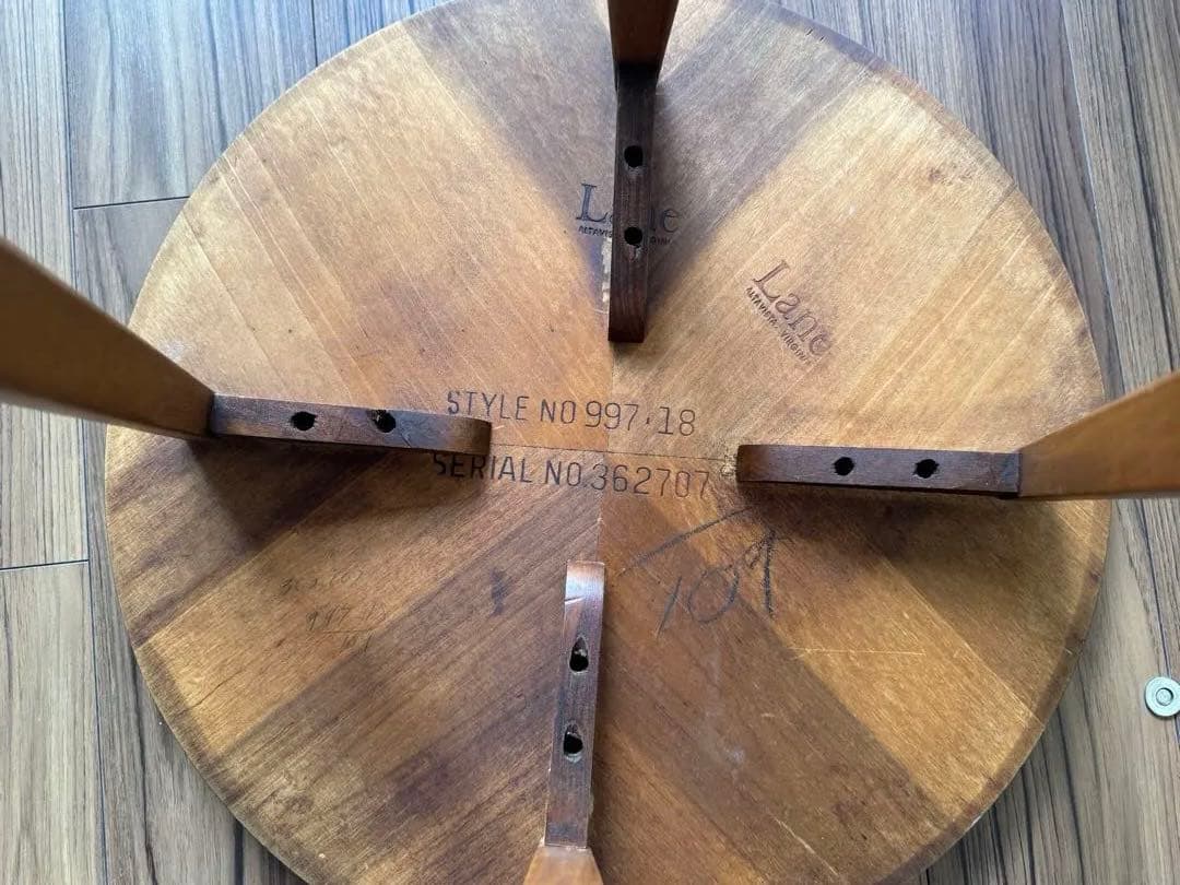 Lane社 アメリカンヴィンテージ コーヒーテーブル 丸1967年製 リペア済み