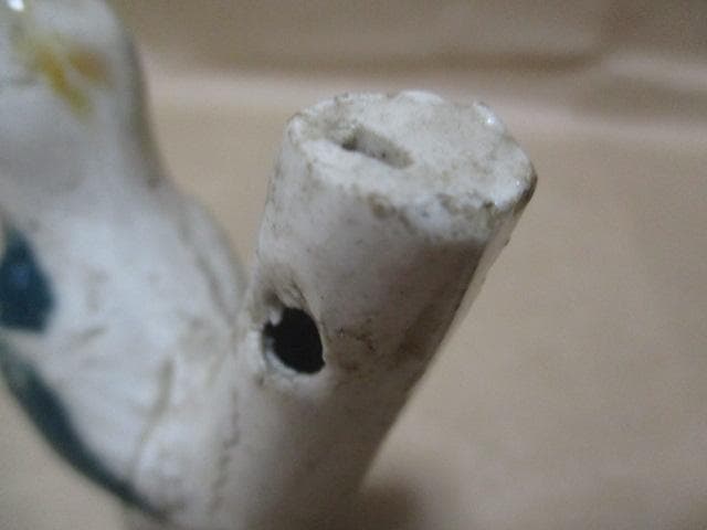 中国　唐代　白磁小鳥の笛　I34-3