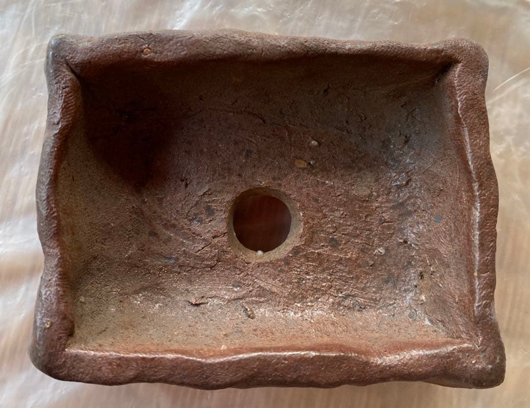 祝峰　盆栽鉢　落款　窯印　祝　　(A16)