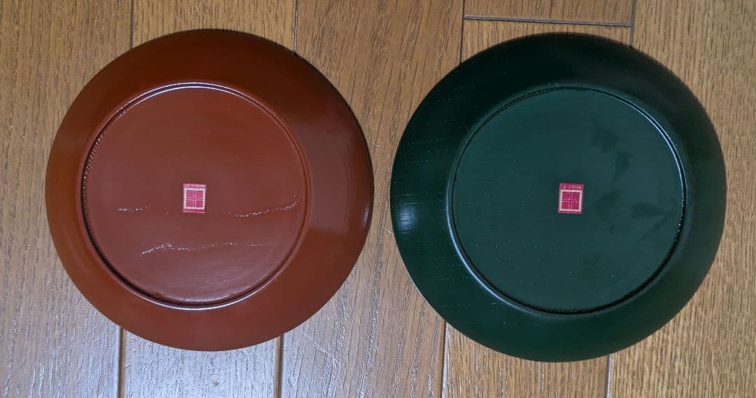 【未使用】野田行作 漆器 金箔文黒蛇の目銘々皿　5セット