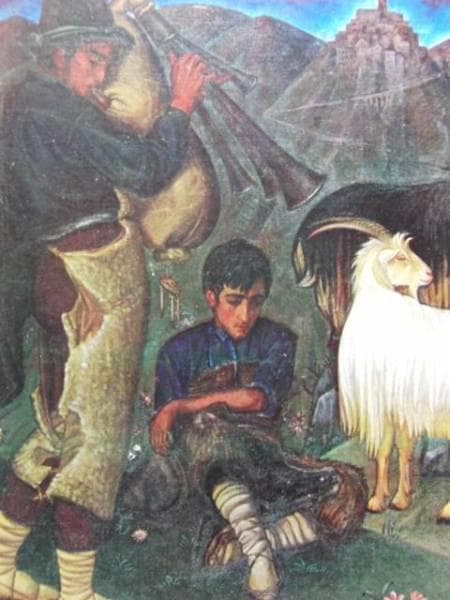 R.BONNET（R.ボンネット）、イタリアの羊飼、希少な額装用画集画