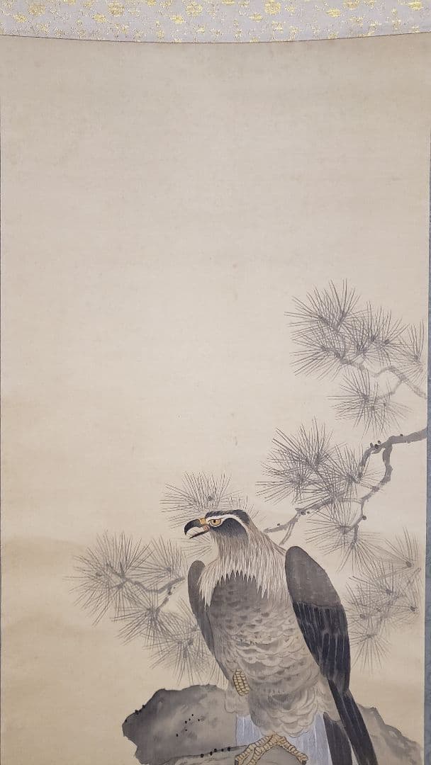 雅堂 「海の荒鷲」 肉筆　共箱　日本画　細密　動物画　アンティーク