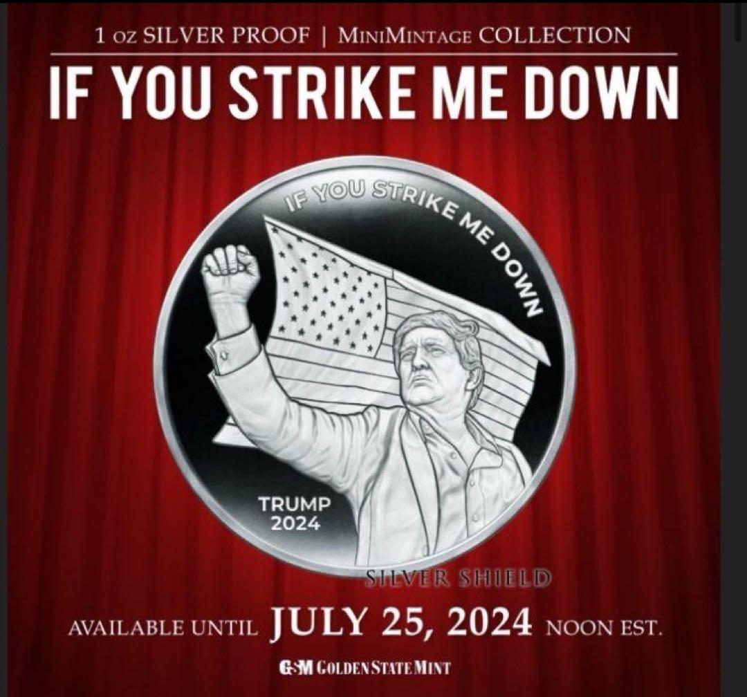 トランプ銀貨　1オンス　 プルーフ　ver 暗殺未遂