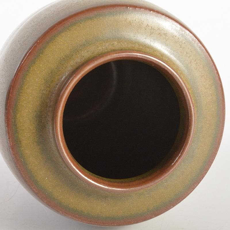 薩摩焼　苗代川焼　荒木幹二郎造　苗代川そば釉　茶入　仕覆付　共箱　V　6603